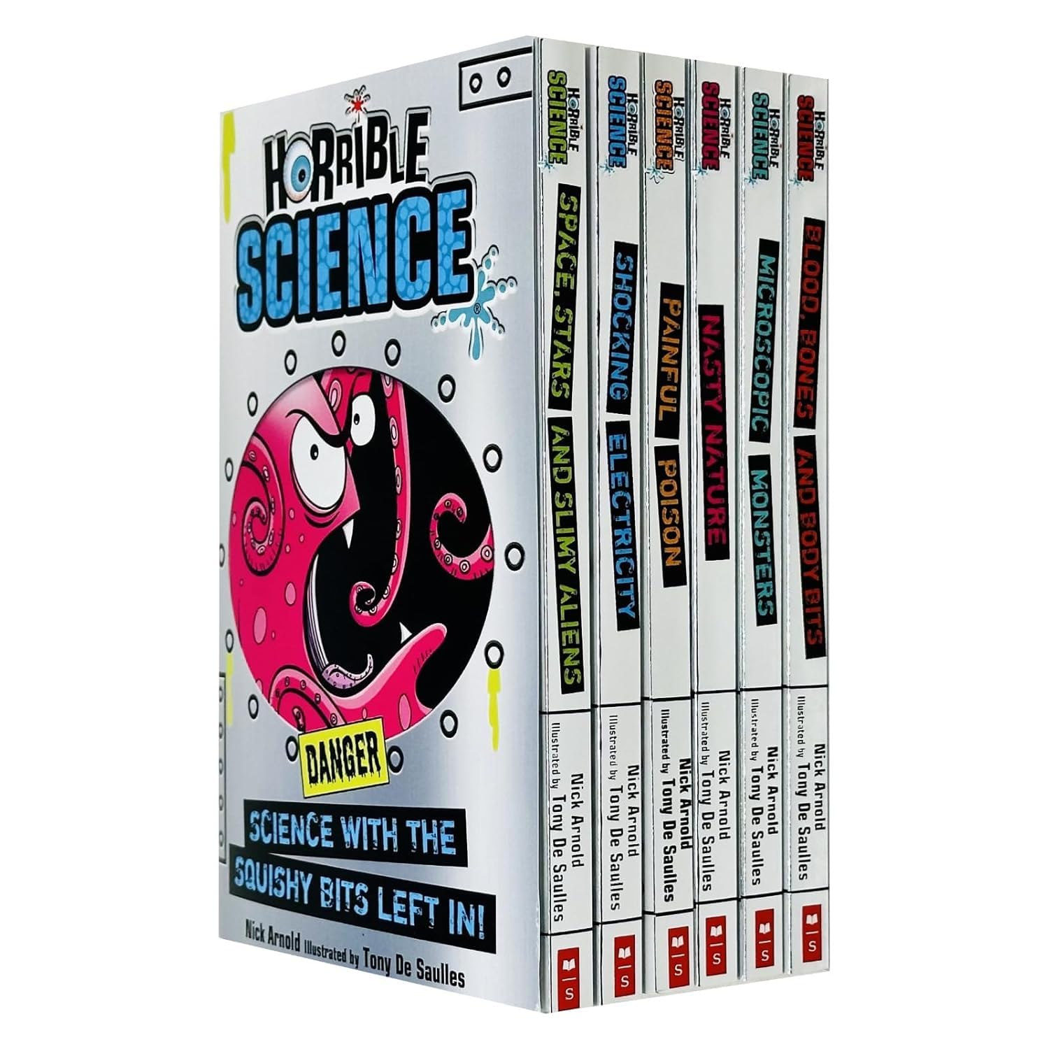 Horrible Science 6 Books Collection Set by Nick Arnold - front cover of Blood, Bones and Body Bits paperback
