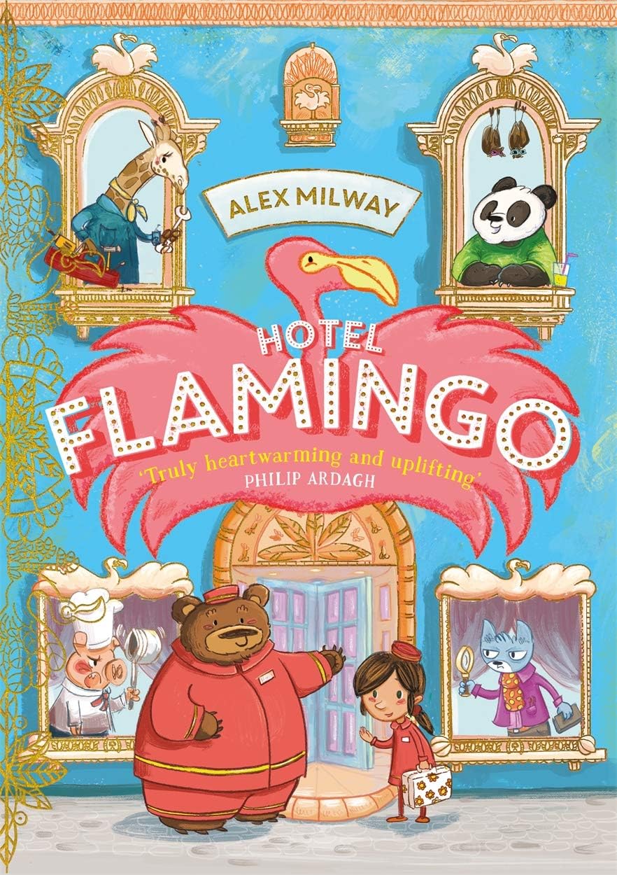 Hotel Flamingo paperback box set spines showing all five book titles by Alex Milway