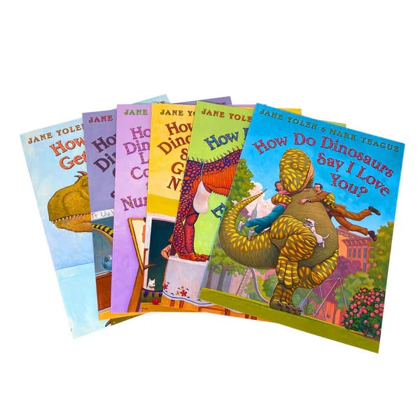 How Do Dinosaurs 6 Books Collection Set - all six paperback covers fanned out showing individual titles