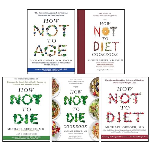 How Not to Die 5-book collection set by Michael Greger, MD, full set cover image
