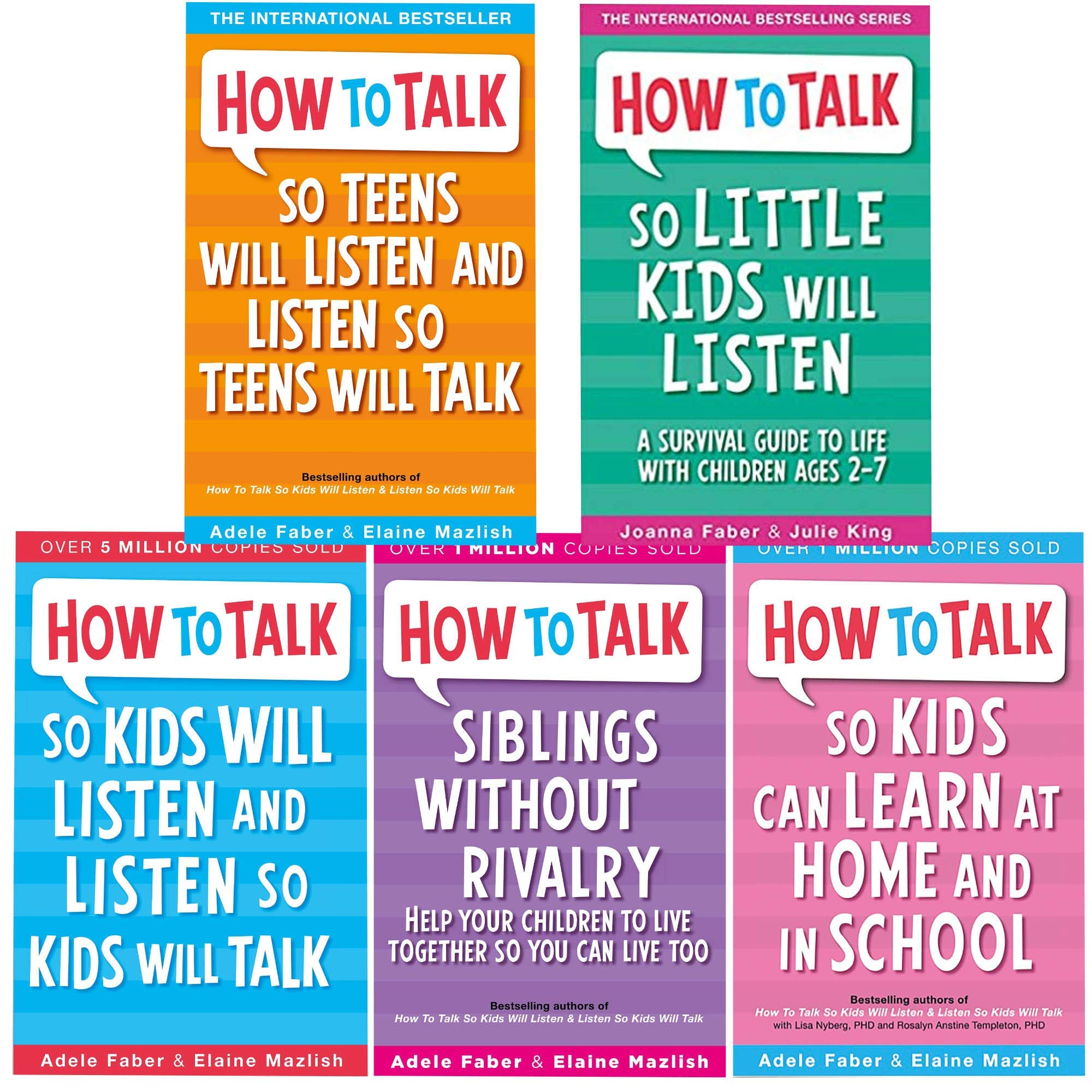 How to Talk Series 5 Books Collection Set - all five paperback titles shown together including Siblings Without Rivalry