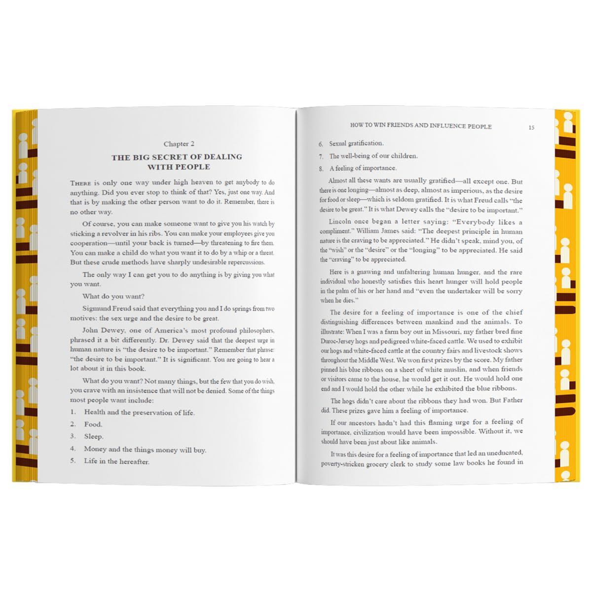 How to Win Friends and Influence People hardback by Dale Carnegie displayed on a wooden surface