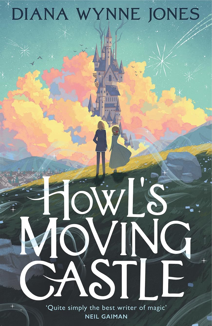 Stack of the three Howl's Moving Castle series paperbacks by Diana Wynne Jones showing the full set thickness.