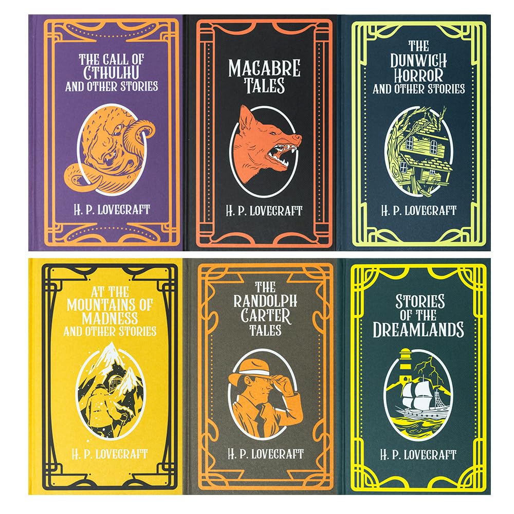 Back cover of the H.P. Lovecraft 6 Books Collection Set showing series description
