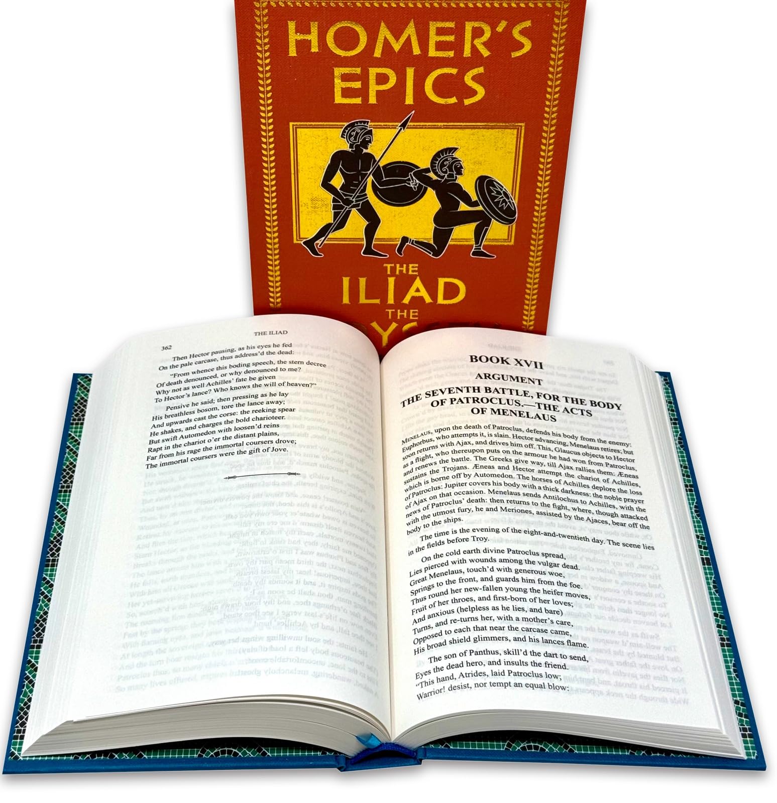 Inside page spread sample from The Iliad and The Odyssey hardback edition