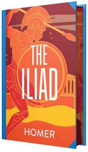 The Iliad and The Odyssey hardback books displayed together showing spines and sprayed edge finish
