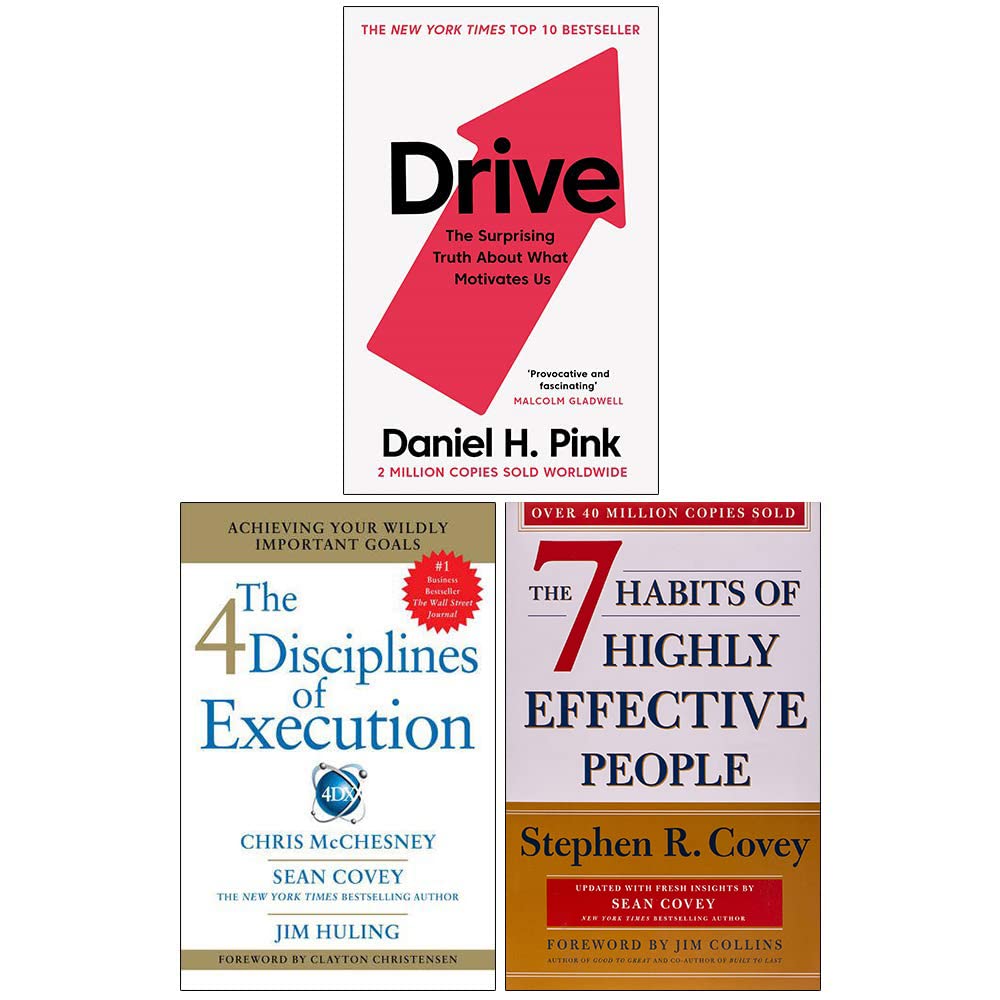 Impact Trio 3 Books Collection Set paperback front cover featuring Drive, The 4 Disciplines of Execution, and The 7 Habits of Highly Effective People