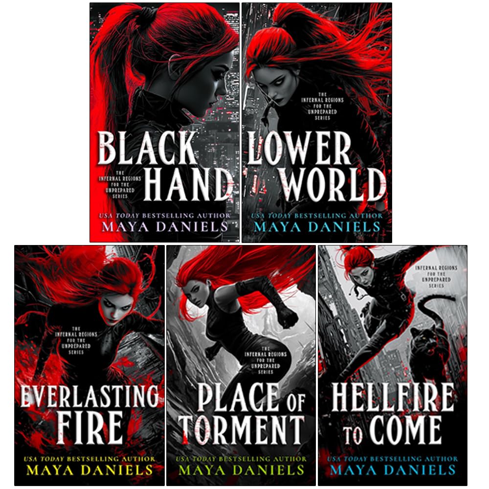Infernal Regions for the Unprepared 5-book paperback collection set by Maya Daniels, front cover view