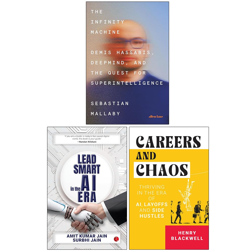 The Infinity Machine, Lead Smart in the AI Era & Careers and Chaos 3 books collection set - front cover of The Infinity Machine hardcover