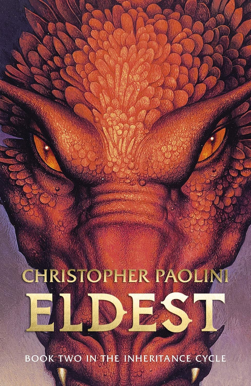 Close-up of Brisingr and Inheritance paperback covers from the Inheritance Cycle boxed set