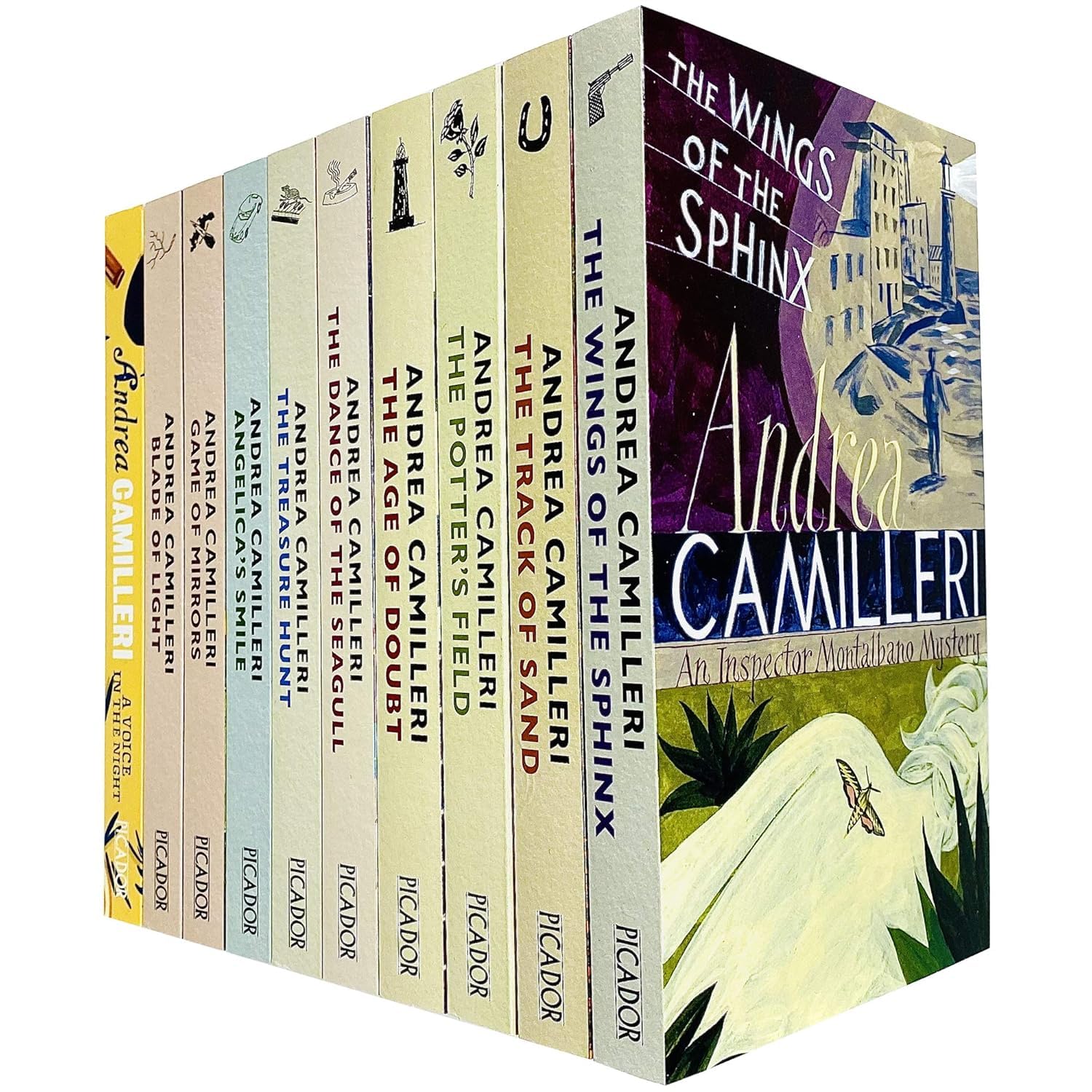 Inspector Montalbano Mysteries Series 2 by Andrea Camilleri, 10 book paperback collection set, front covers of books 11 through 20