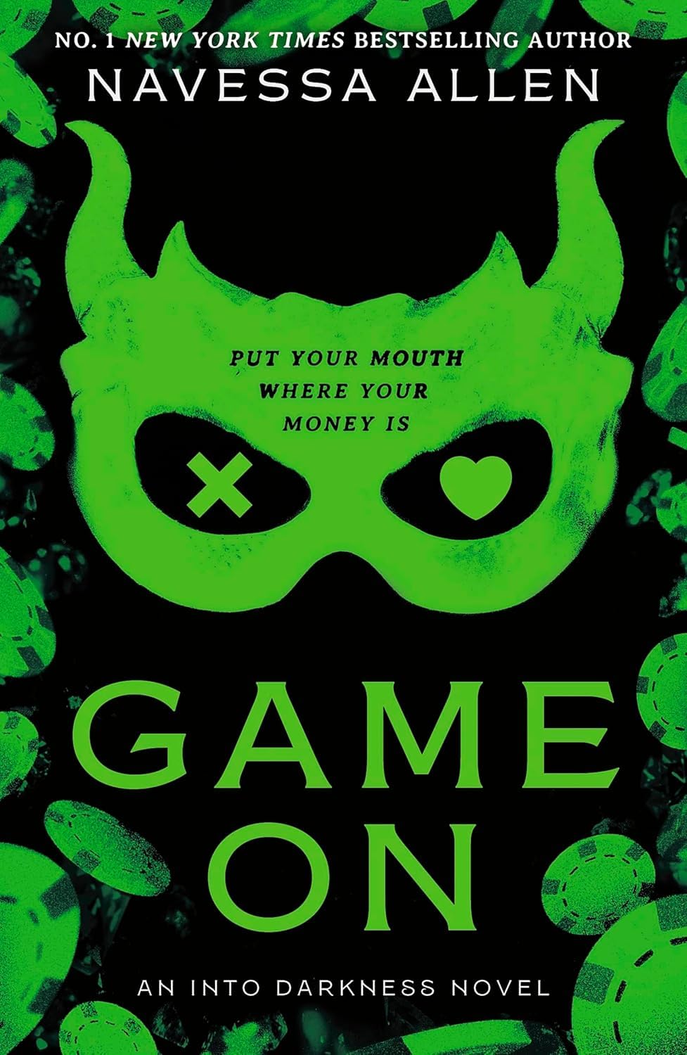 Close-up of the Lights Out, Caught Up, and Game On paperback spines from the Into Darkness set