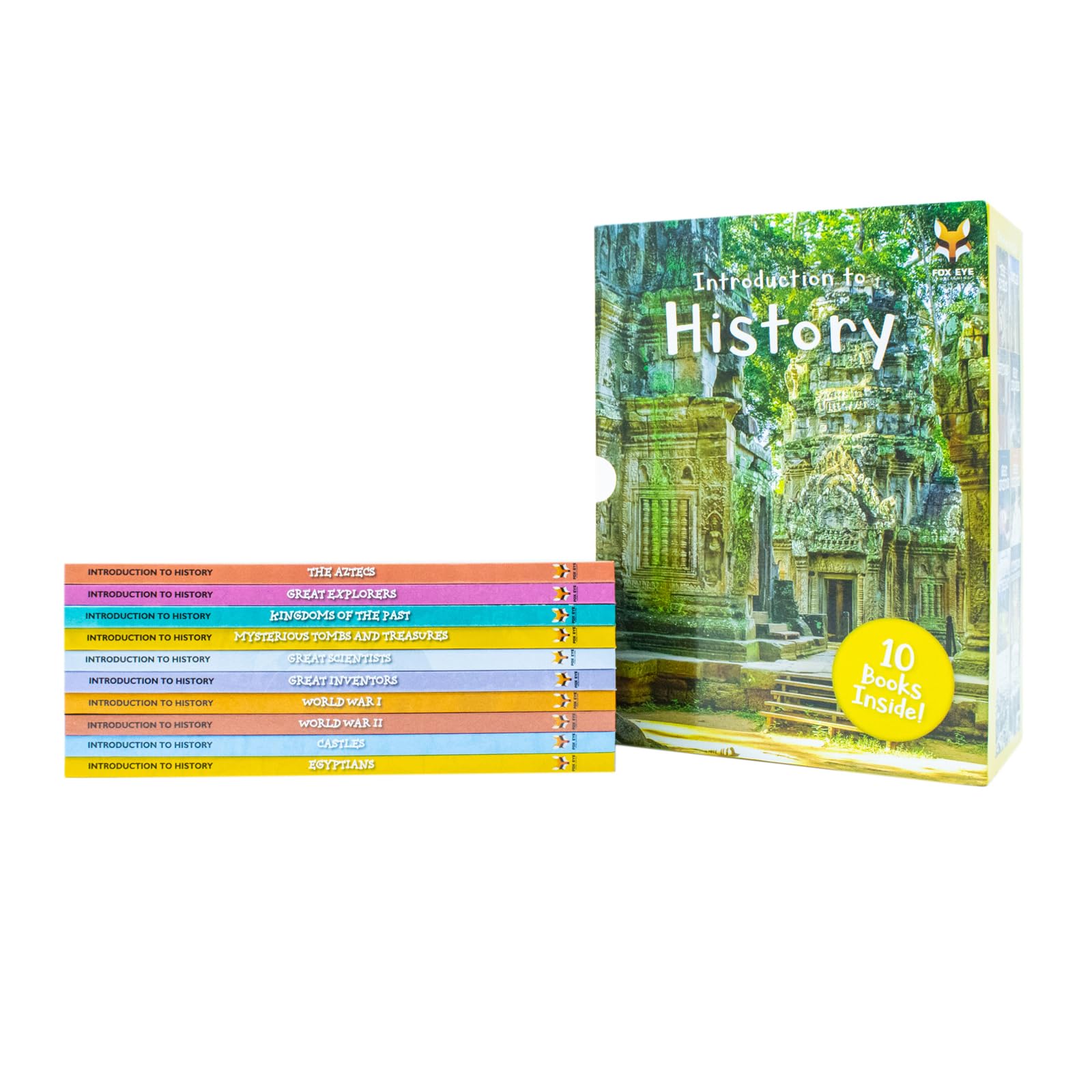 All 10 hardback titles from Jasmine Brooke's Introduction to History for Beginners Series 2 fanned out to show individual covers