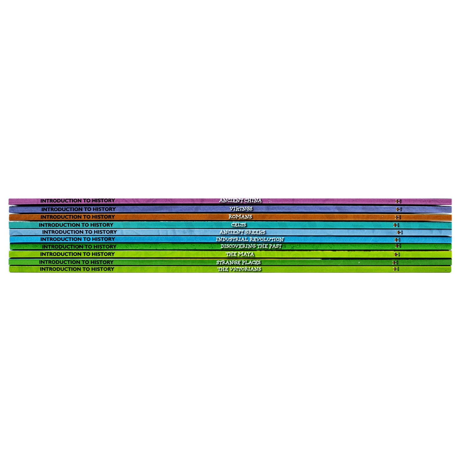 Introduction to History for Beginners (Series 1) by Jasmine Brooke, 10-book paperback set, all 10 paperback books fanned out to show every title
