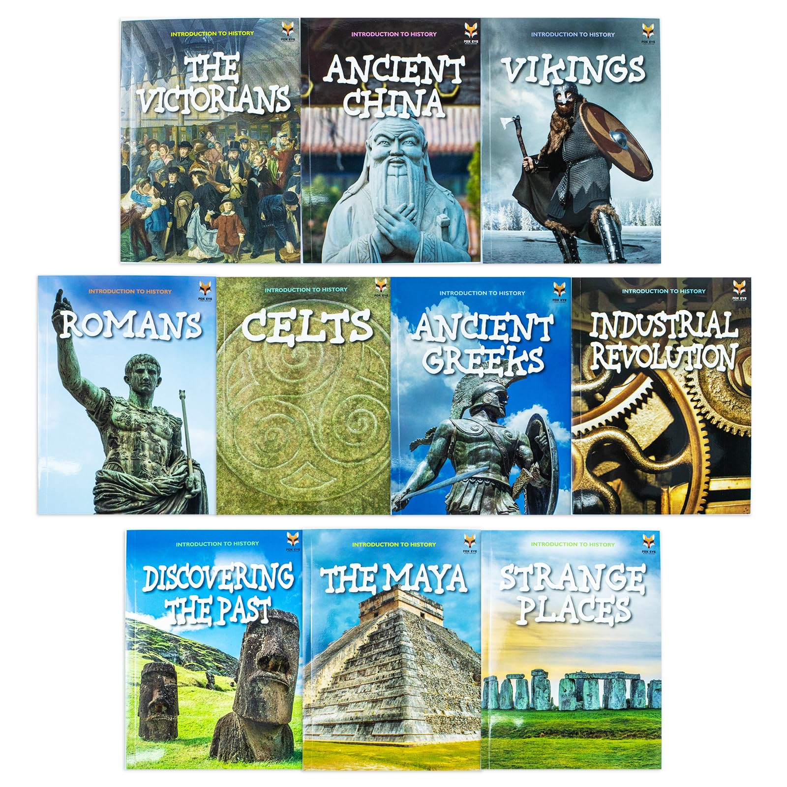Introduction to History for Beginners (Series 1) by Jasmine Brooke, 10-book paperback set, front cover of the boxed set
