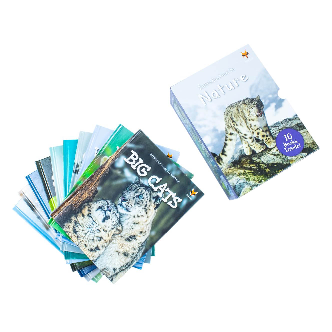 Interior page spread from an Introduction to Nature hardback book, showing wildlife photography and educational text.
