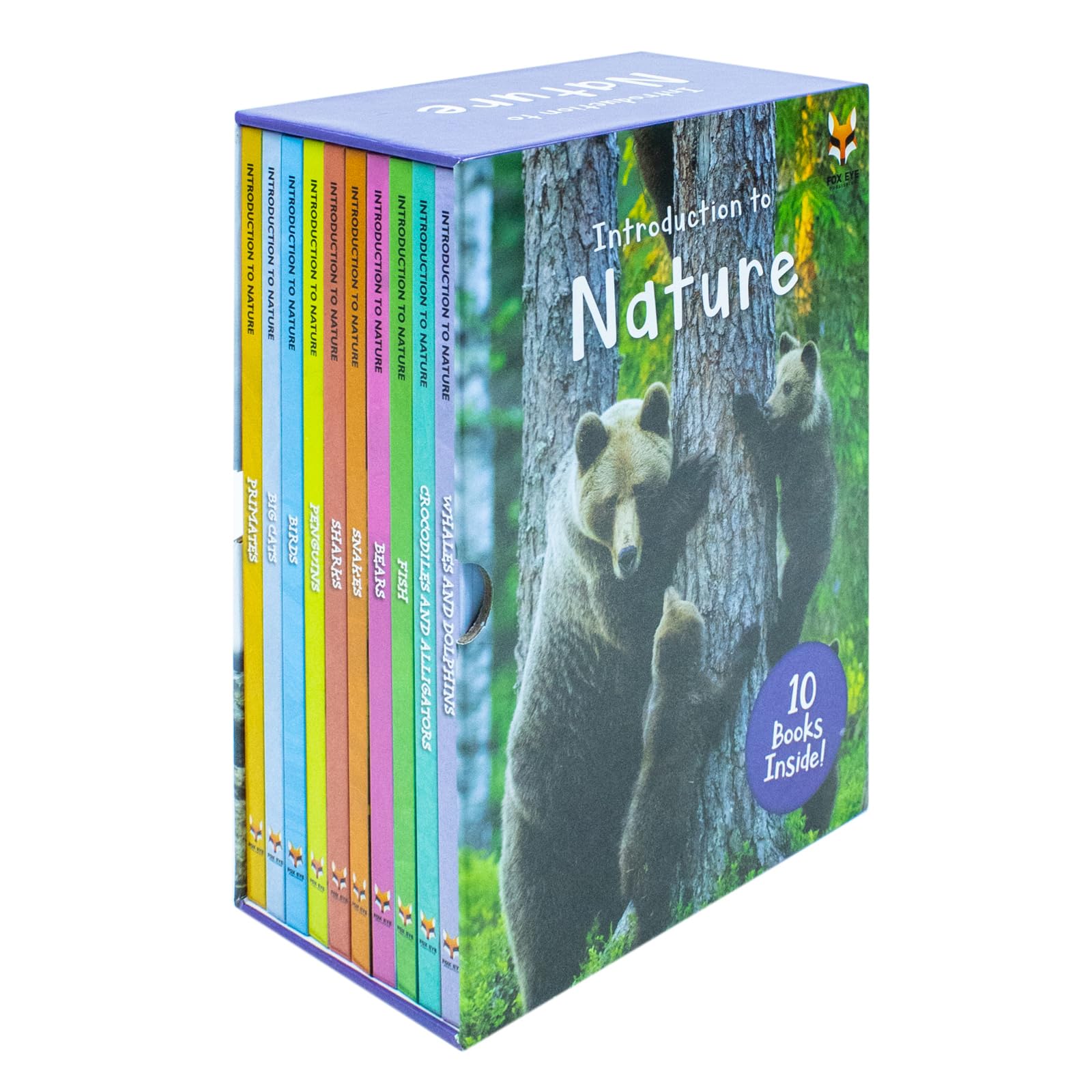 Front cover of the Introduction to Nature 10-book hardback collection by Jasmine Brooke, showing all titles stacked together.