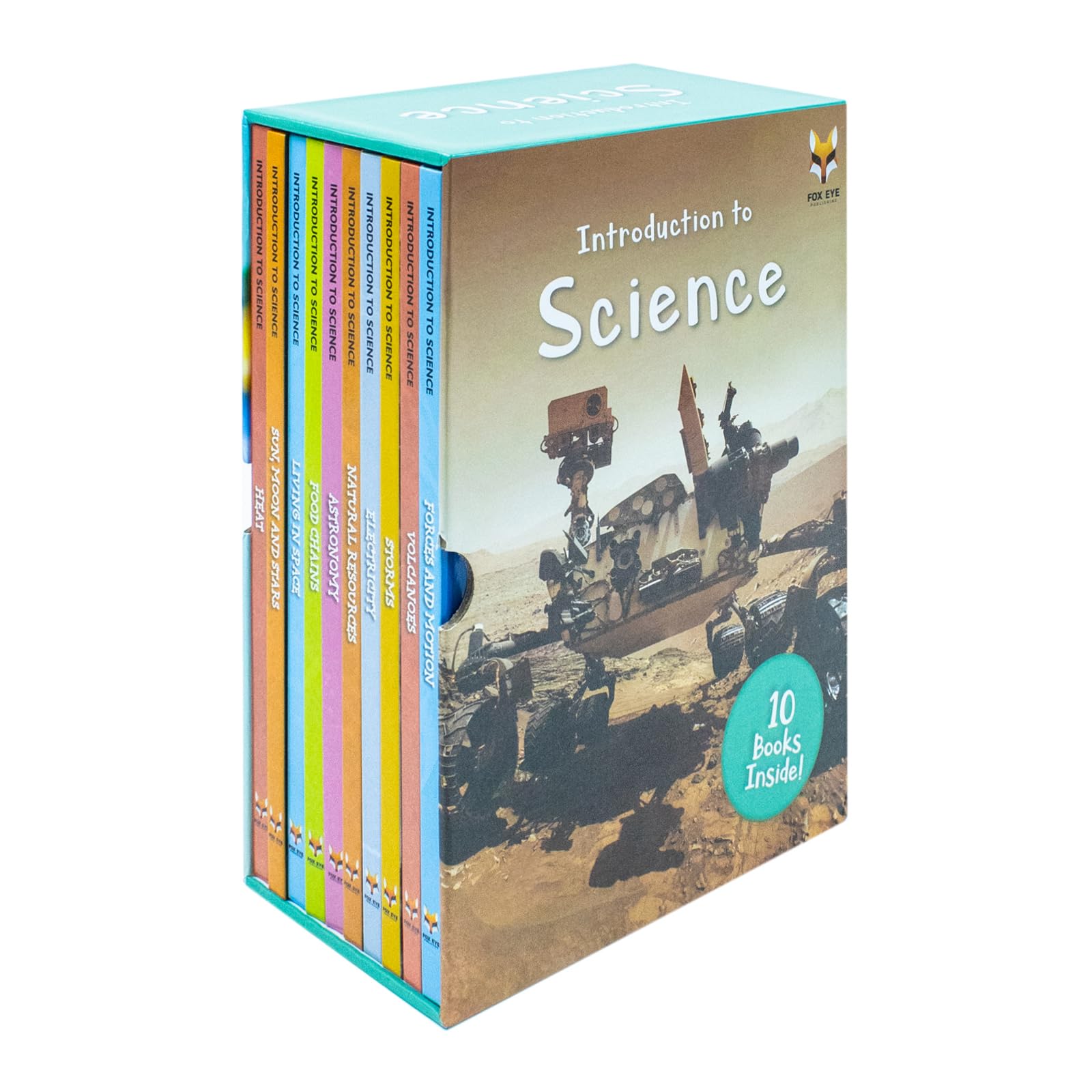 Front cover of the Introduction to Science for Beginners 10-book hardback collection box by Jasmine Brooke, showing the full set packaging.