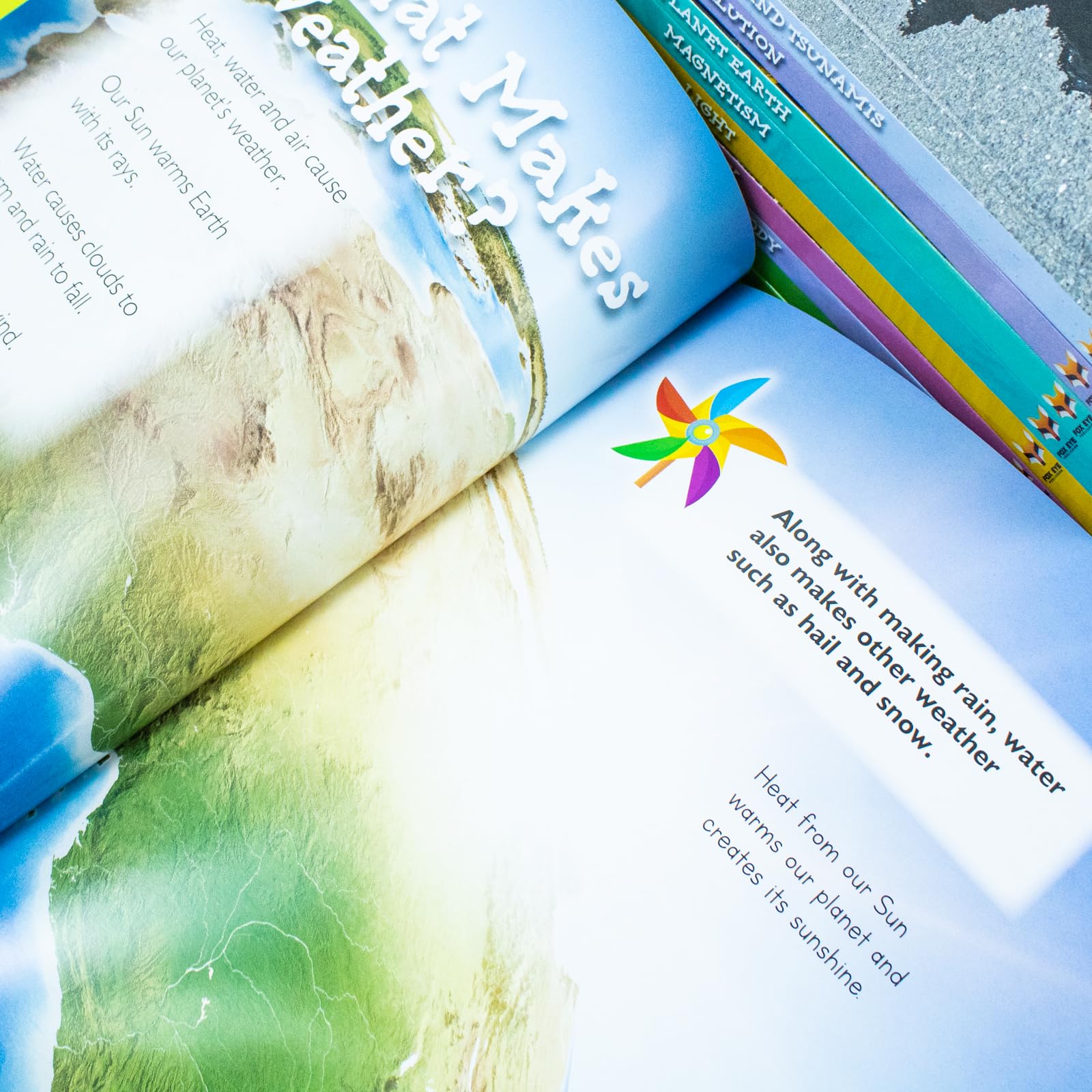 Angled view of the complete 10-book Introduction to Science Series 2 hardback set by Jasmine Brooke on display.