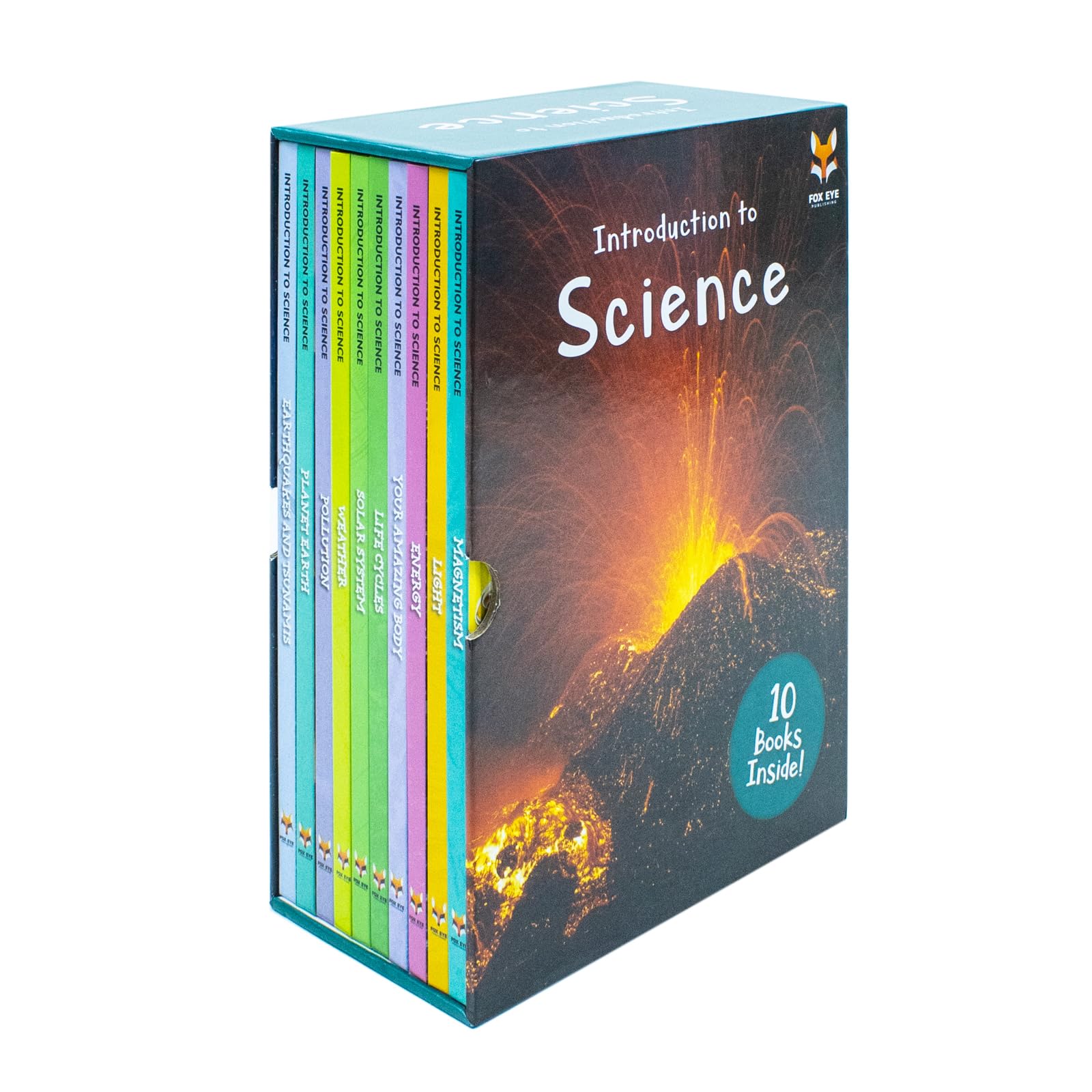 Full set of all 10 Introduction to Science Series 2 hardback books by Jasmine Brooke, showing front covers on Energy, Weather, and more.