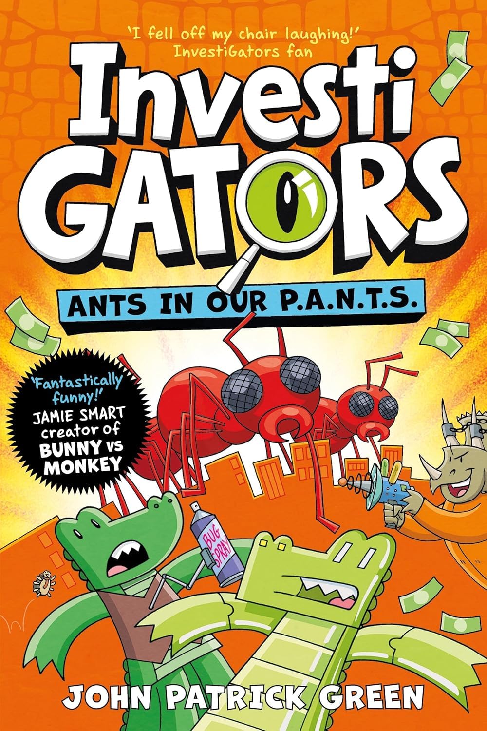 InvestiGators: Ants in Our P.A.N.T.S. and Braver and Boulder paperback covers side by side