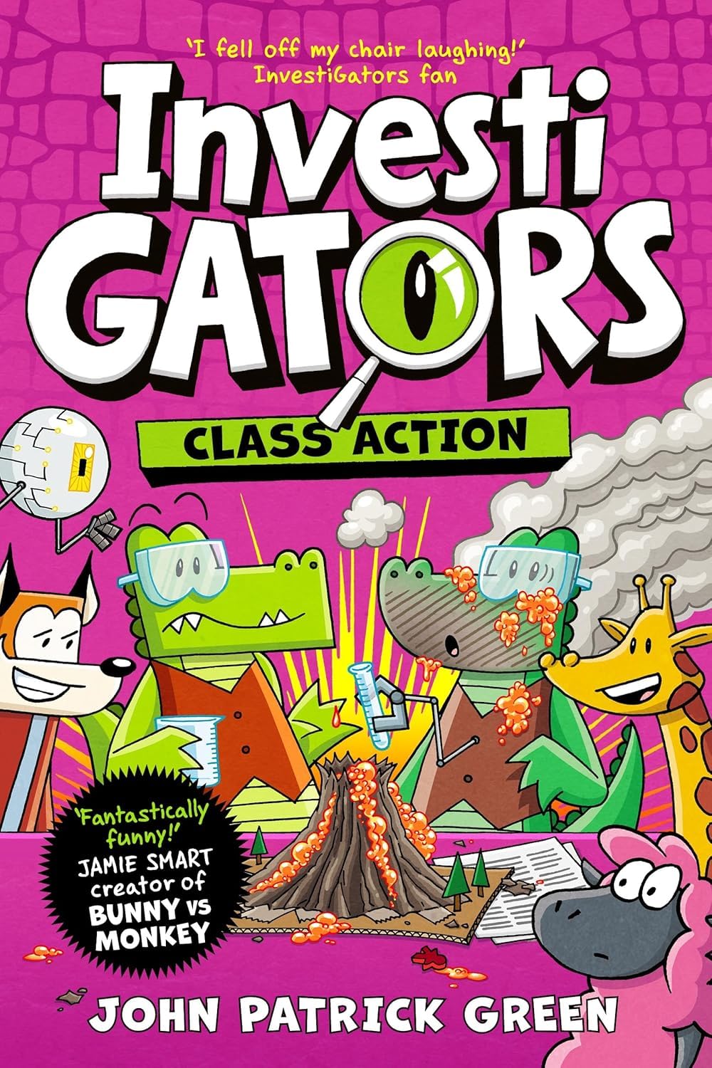 inside page spread showing full-color comic panels from an InvestiGators book