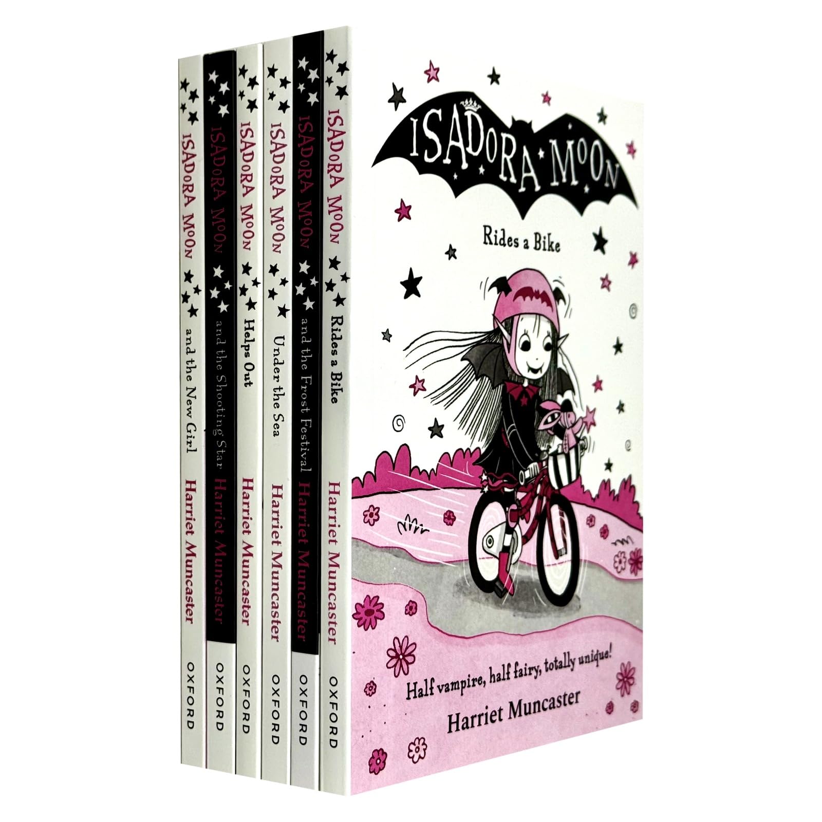 Isadora Moon 6 Books Collection Set by Harriet Muncaster paperback front covers