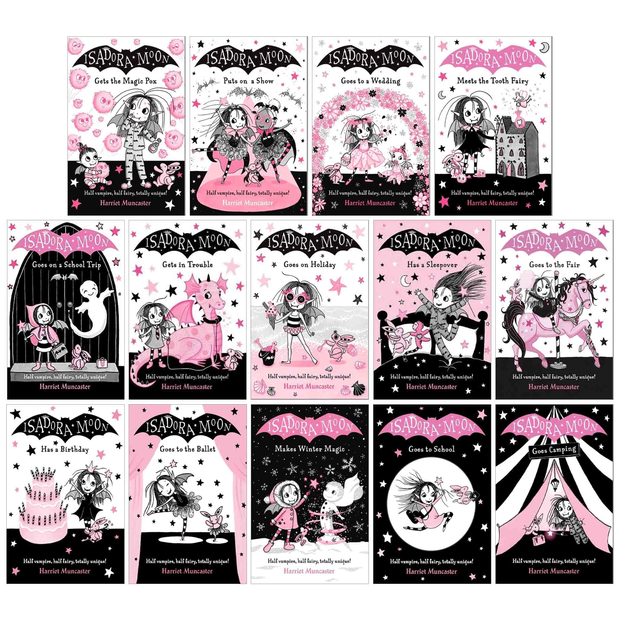 Isadora Moon by Harriet Muncaster 14 Books Collection Set paperback front covers fanned out