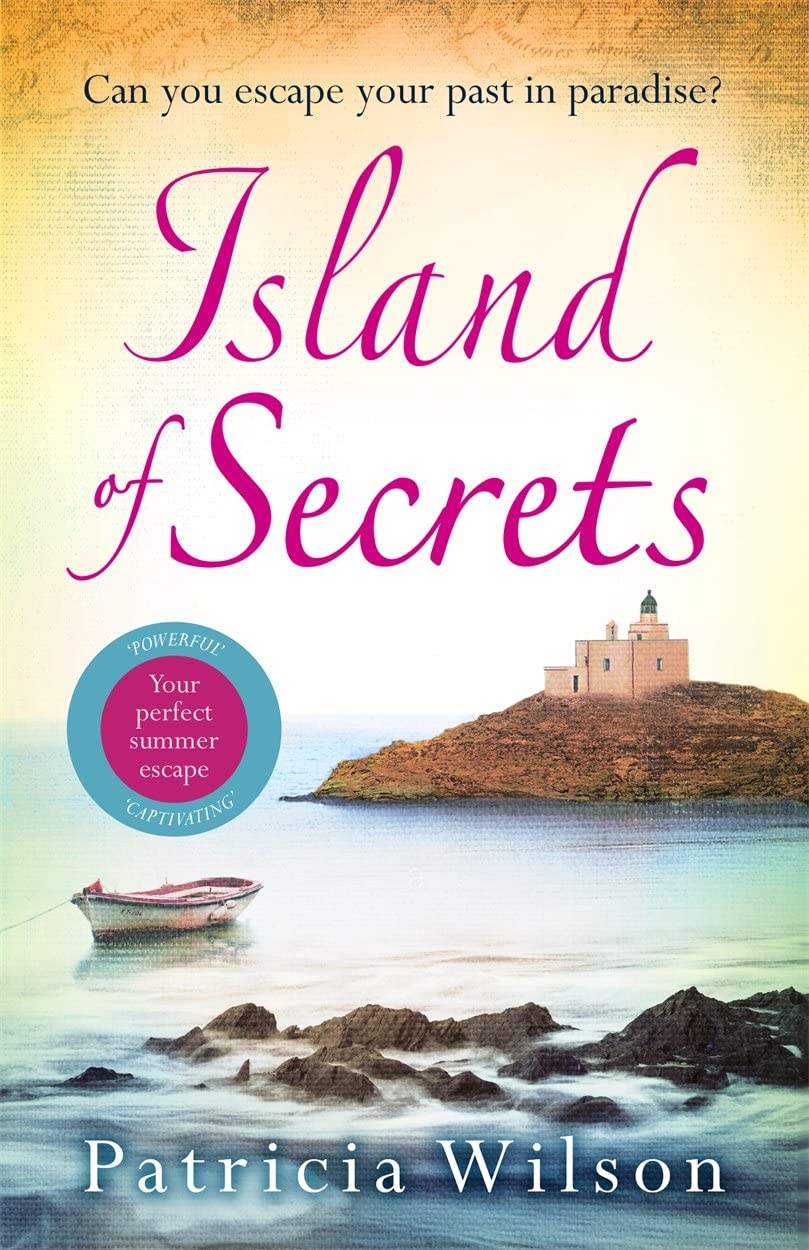 Island of Secrets by Patricia Wilson paperback front cover, Greek island historical fiction novel