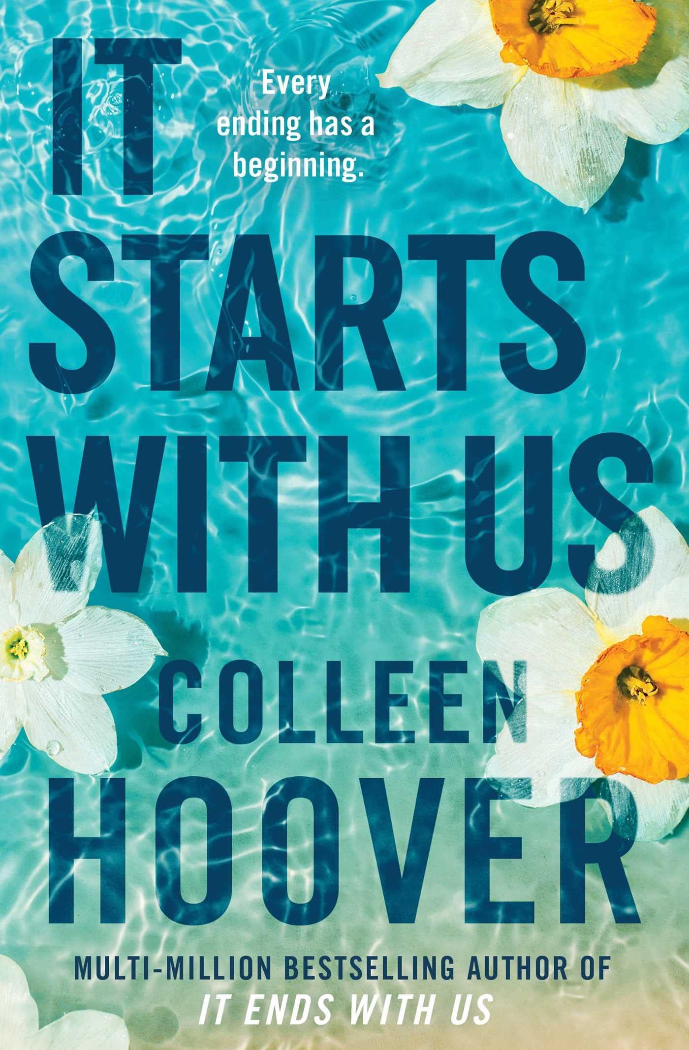 It Starts with Us and It Ends with Us paperback books fanned out showing both covers