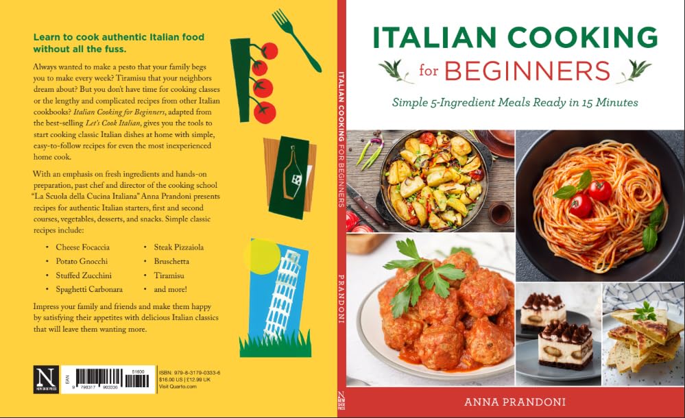 Italian Cooking for Beginners by Anna Prandoni - alternate cover and spine view