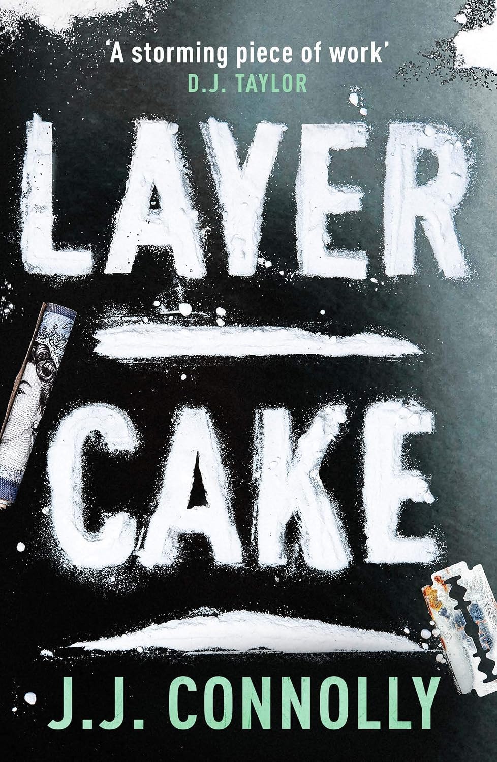 Back cover with synopsis of J. J. Connolly's Layer Cake and Viva La Madness paperback set