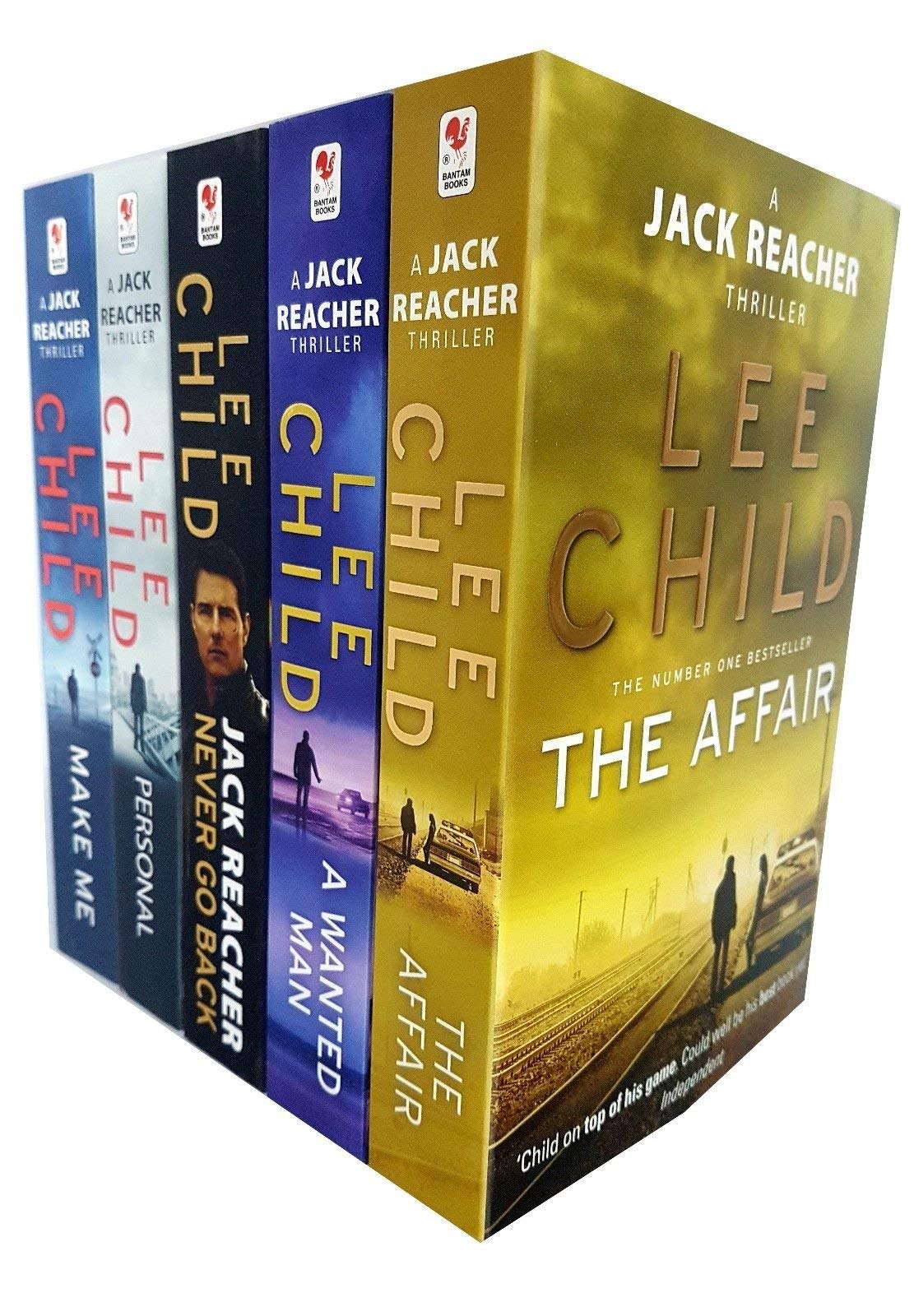 Front cover of Jack Reacher Series (16-20) by Lee Child, 5-book paperback collection set featuring The Affair, A Wanted Man, Never Go Back, Personal, and Make Me