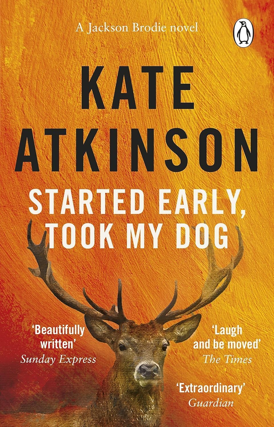 When Will There Be Good News and Started Early Took My Dog paperback covers by Kate Atkinson