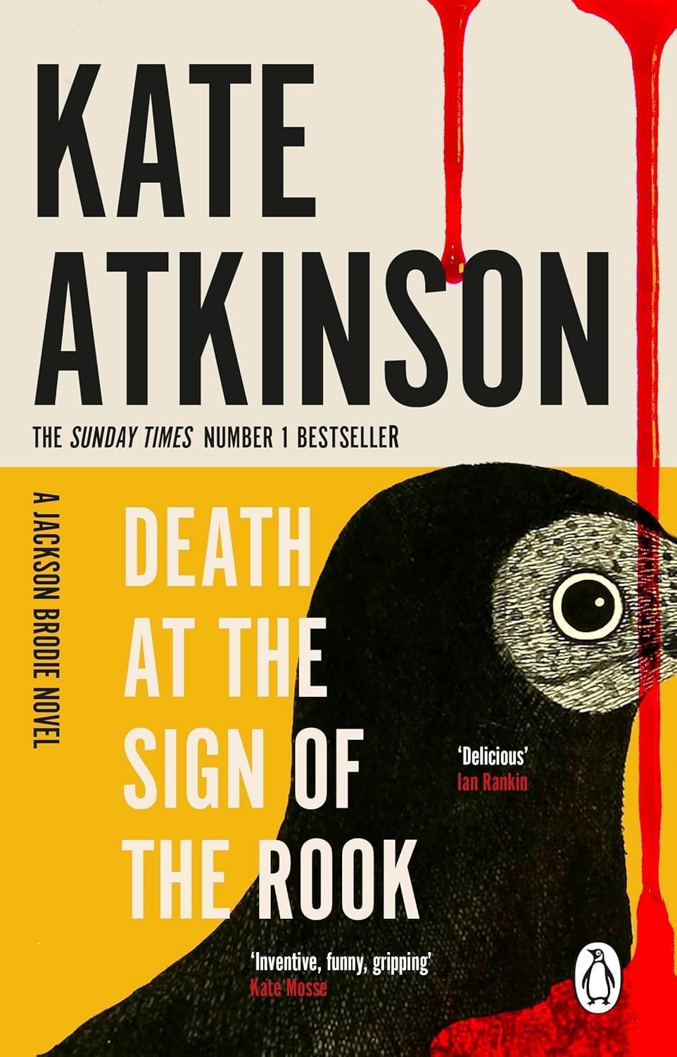 Close-up inside page spread of a Jackson Brodie paperback novel by Kate Atkinson