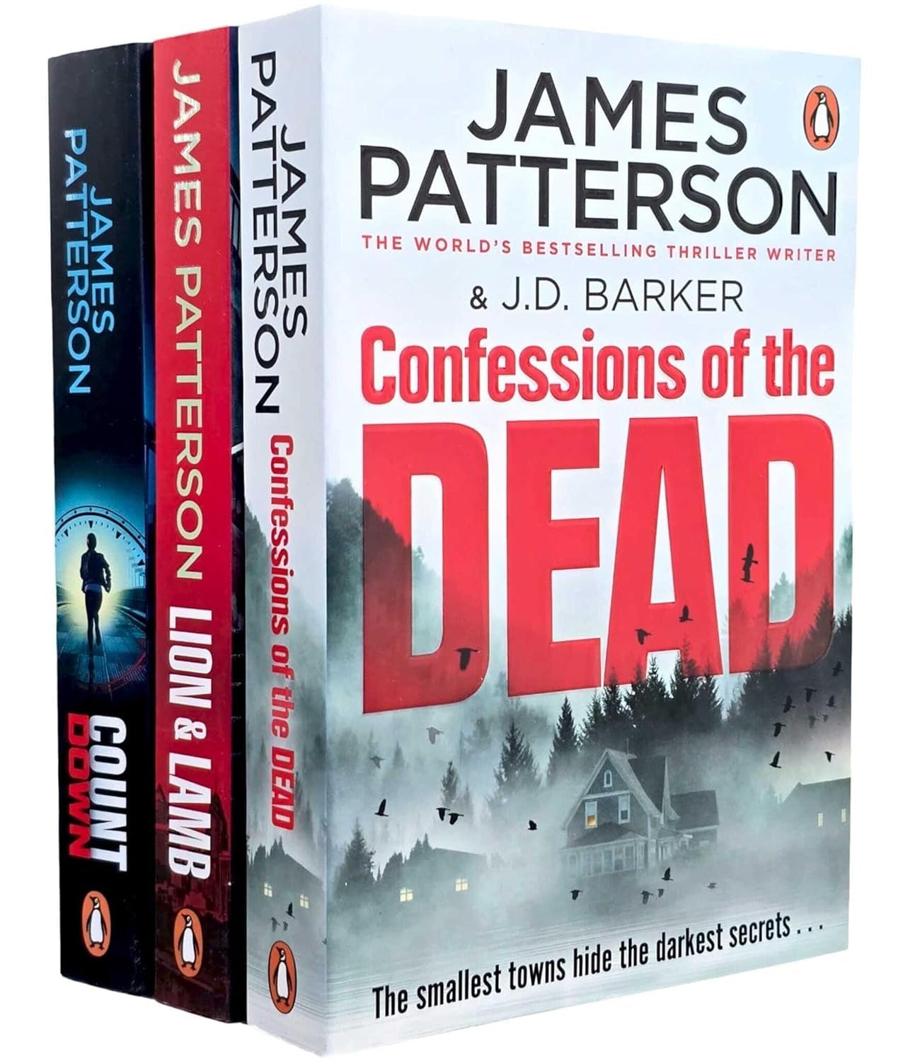 James Patterson 3 Books Collection Set paperback front covers - Countdown, Lion & Lamb, Confessions of the Dead