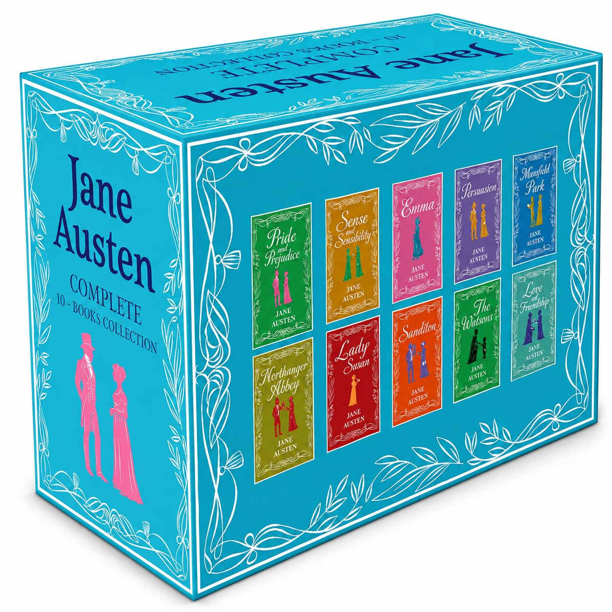 Jane Austen 10 Books Collection Set paperback - full set of ten paperback spines lined up together