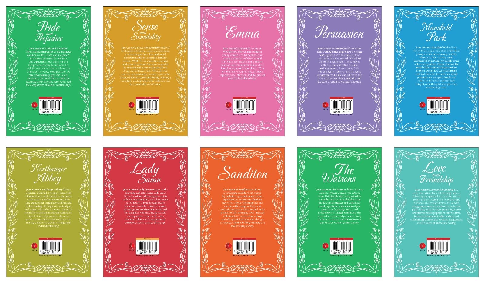 Jane Austen 10 Books Collection Set paperback - stack of paperbacks showing the collection's compact size