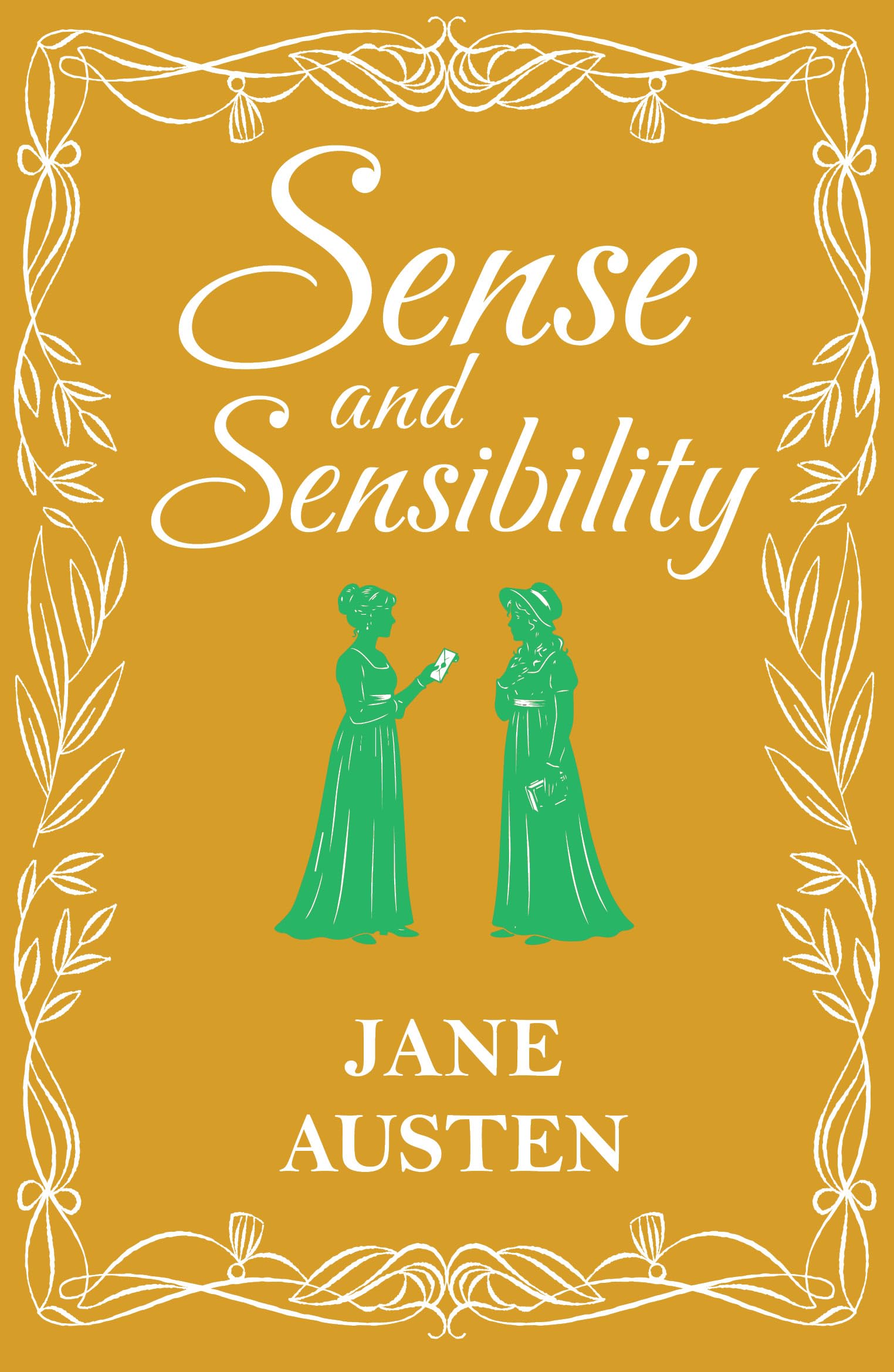 Close-up of Sense and Sensibility paperback cover from the Jane Austen 10 Books Collection Set
