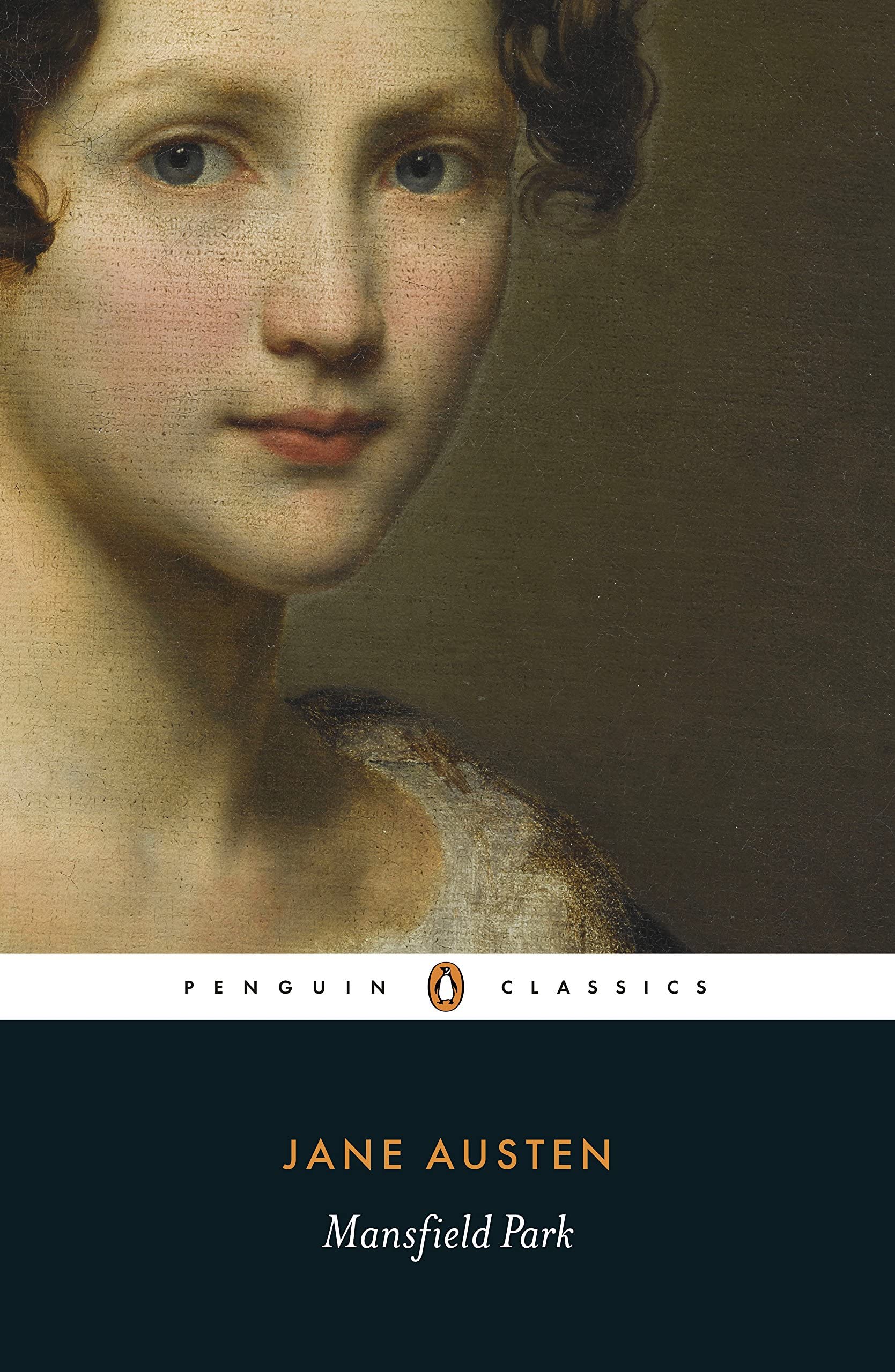 Close-up of Sense and Sensibility and Mansfield Park paperback covers in the Jane Austen collection