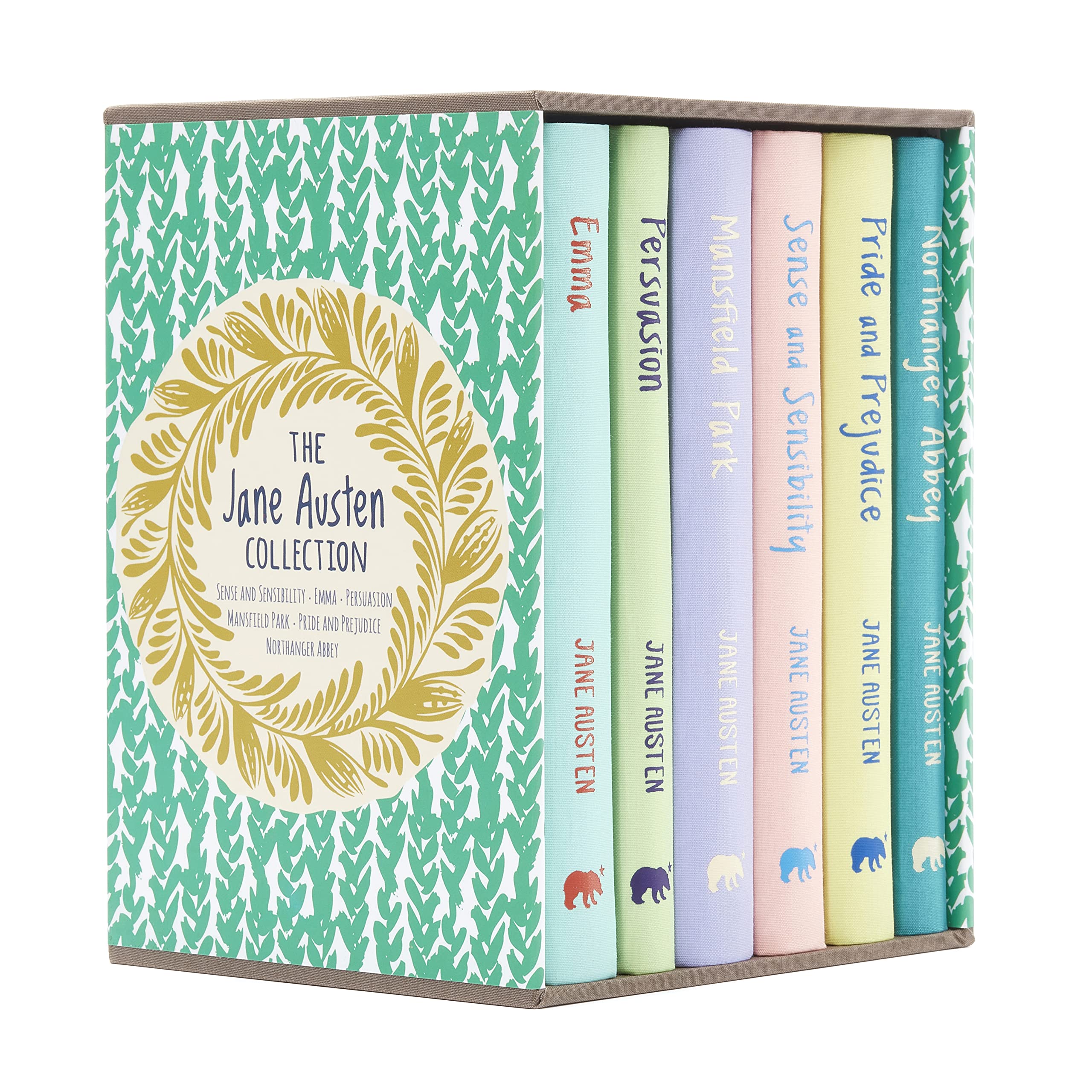 The Jane Austen Collection 6-book hardback boxed set with matching slipcase front view