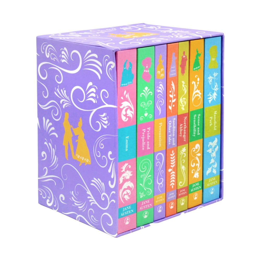 Jane Austen Collection 7 Books Box Set hardcover front cover showing the boxed set spine design