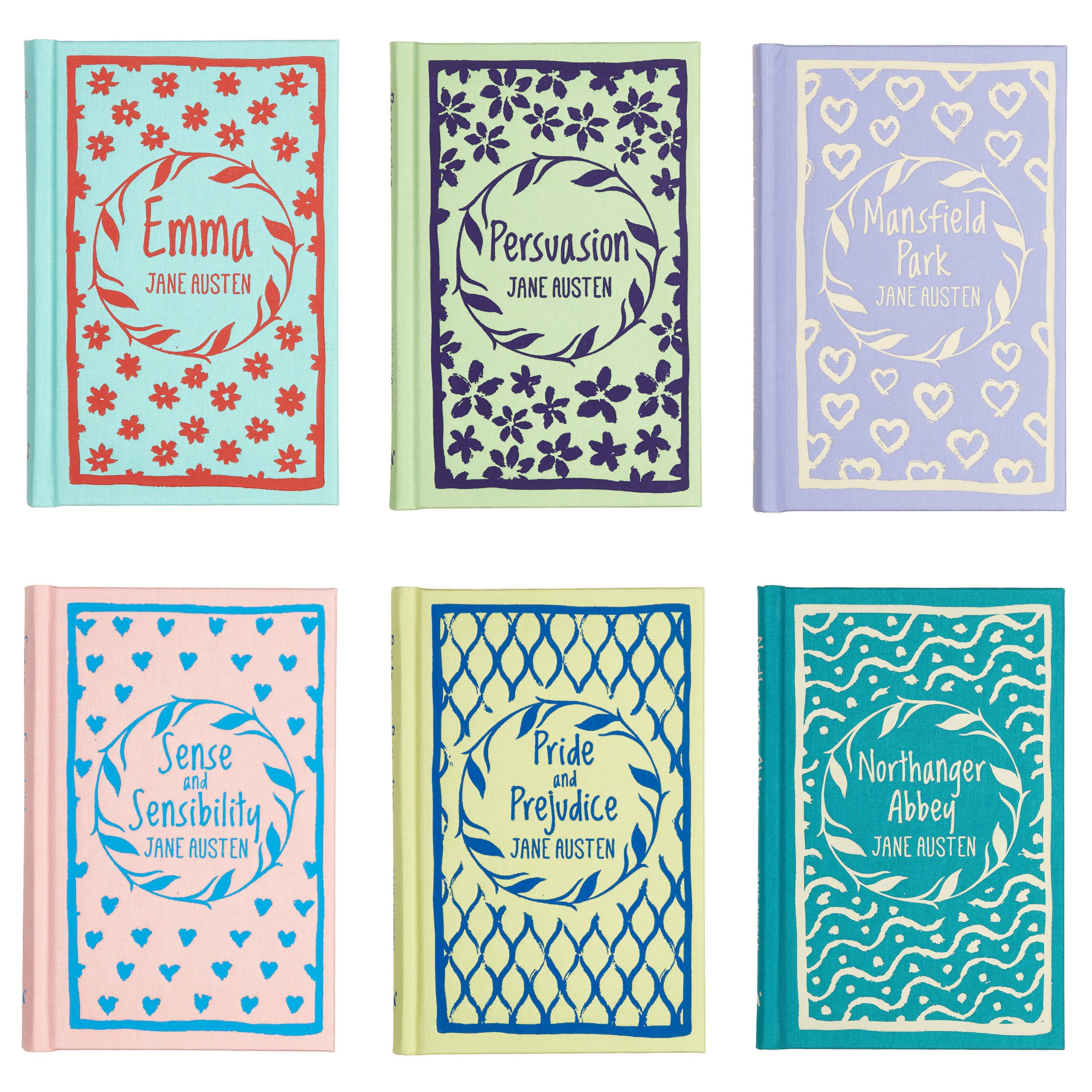 Close-up of the Jane Austen Collection boxed set packaging with title and author detail