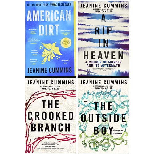 Jeanine Cummins 4 Books Collection Set paperback front cover featuring American Dirt, A Rip in Heaven, The Outside Boy, and The Crooked Branch