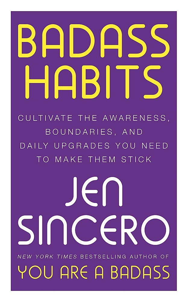 Back cover detail of the Jen Sincero Badass Habits and You Are a Badass at Making Money paperback set showing summary text