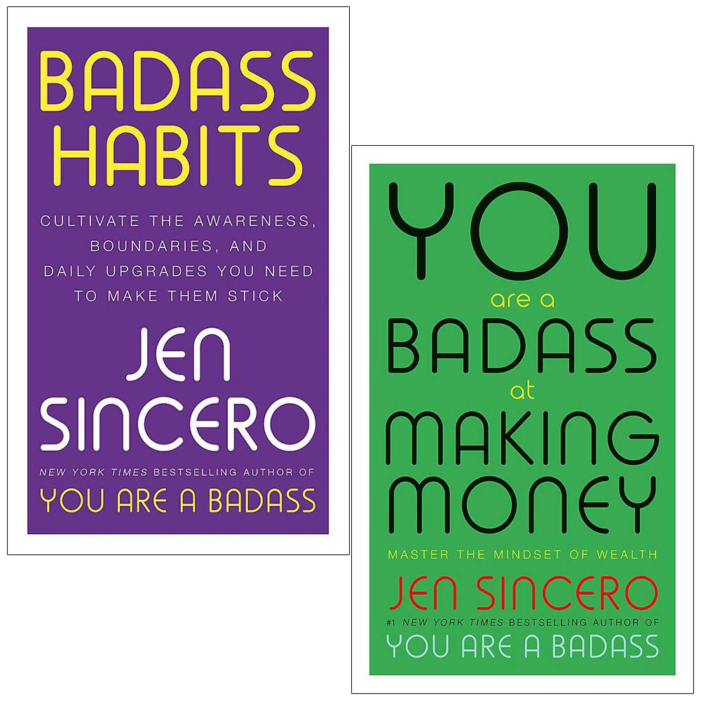 Front cover of Jen Sincero's Badass Habits and You Are a Badass at Making Money 2 books collection set, paperback