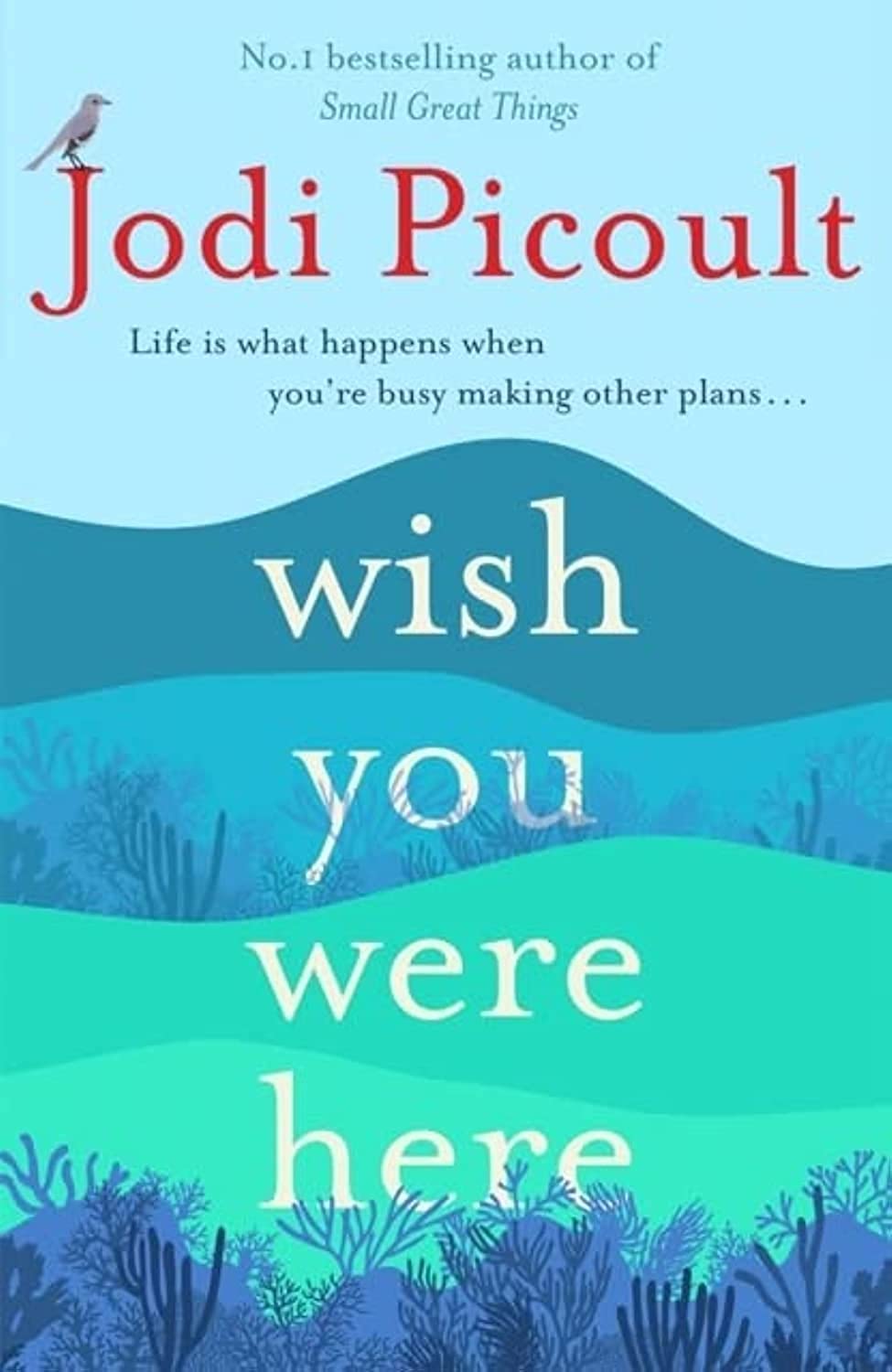 Back cover synopsis of Wish You Were Here and The Book of Two Ways paperback novels by Jodi Picoult