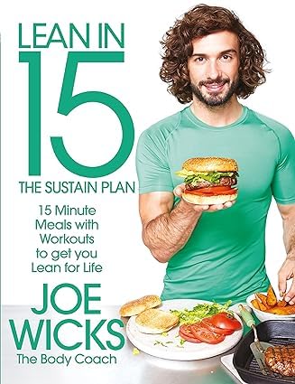 Back cover of Joe Wicks Lean in 15 The Sustain Plan paperback with recipe and workout description