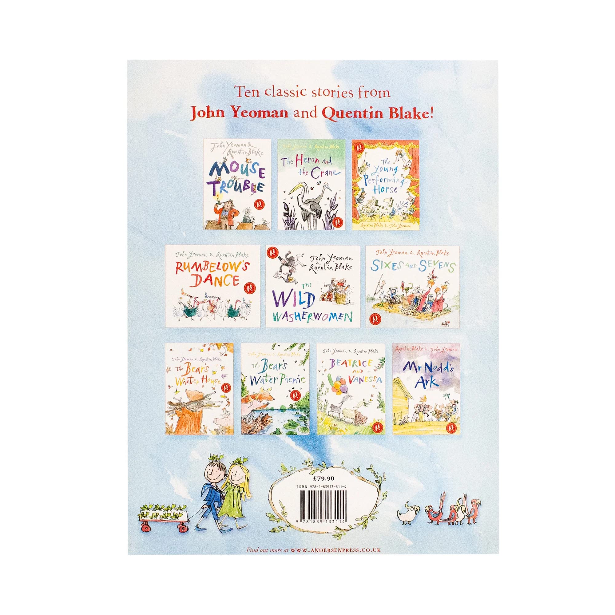 Back cover artwork and blurb of the Classic Stories 10 Books Collection Set by John Yeoman and Quentin Blake