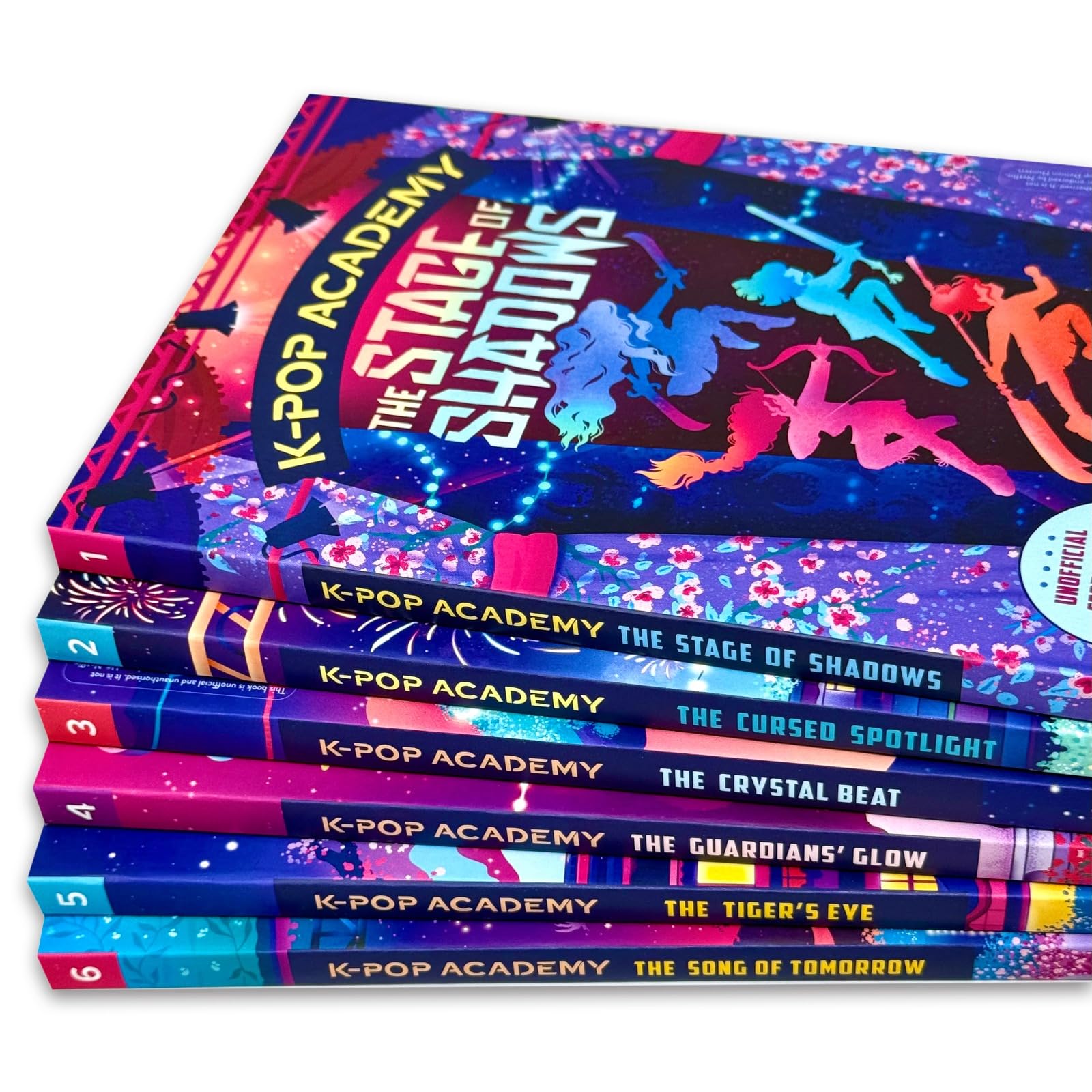K-Pop Academy 6 Book Collection Set by Mina Finch - all six paperback titles fanned out showing full series